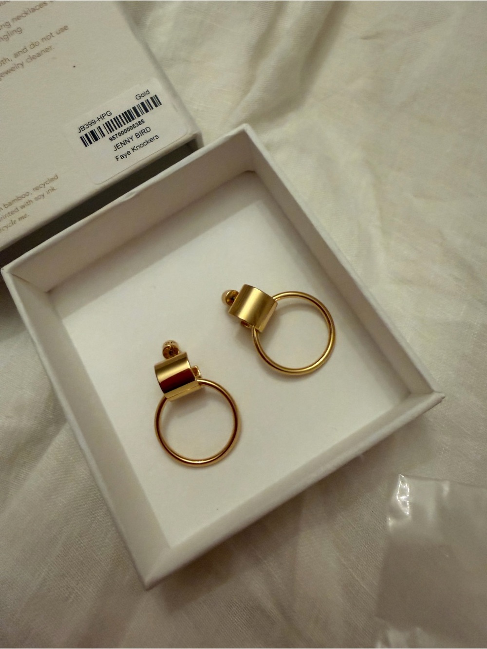 Jenny Bird Gold Hoop Drop Earrings - Picture 3 of 7